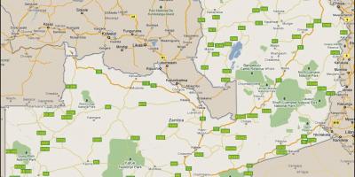 Žemėlapis detalus Zambija