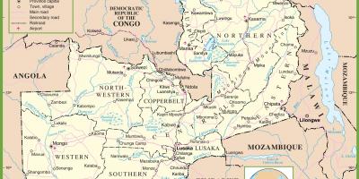 Žemėlapis politinių Zambija