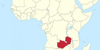 Žemėlapis afrikos rodo Zambija